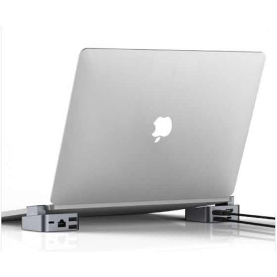 Station d’accueil Joyroom S-H121 J-Cube MacBook, adaptateur secteur 100W HDMI, LAN, USB, USB-C - Gris
