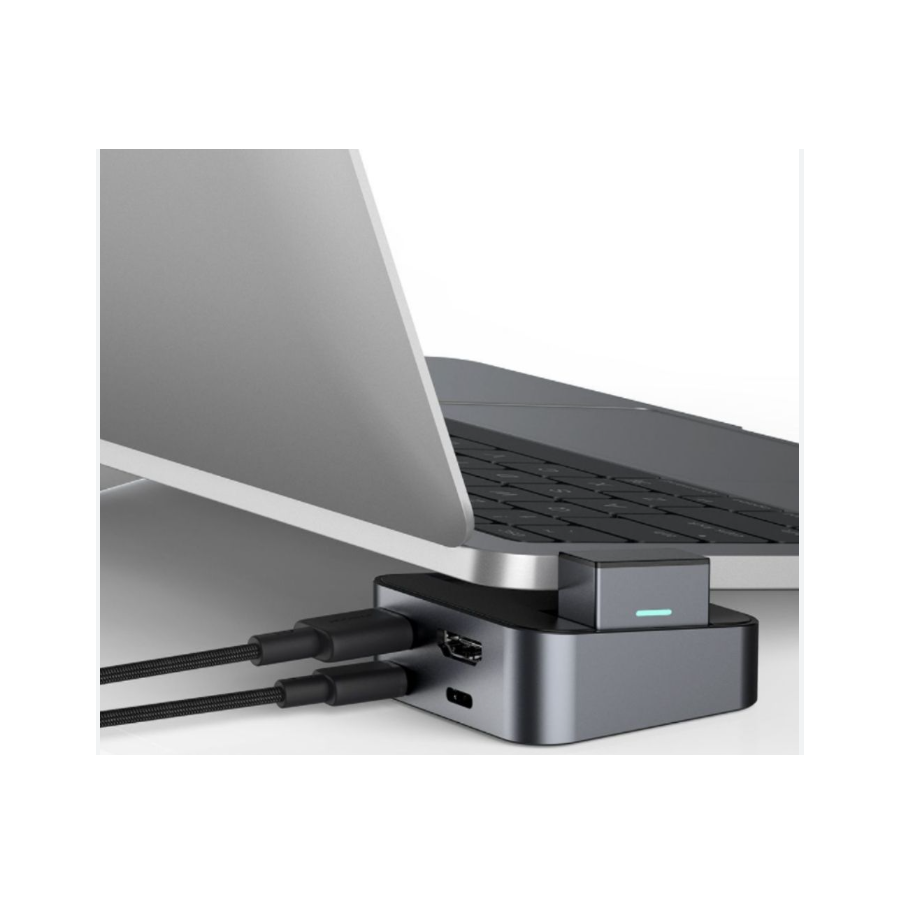 Station d’accueil Joyroom S-H121 J-Cube MacBook, adaptateur secteur 100W HDMI, LAN, USB, USB-C - Gris