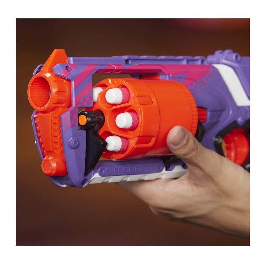 Nerf Elite Strongarm Violet et Rouge et Flechettes