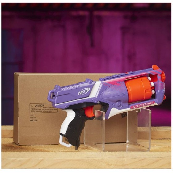 Nerf Elite Strongarm Violet et Rouge et Flechettes