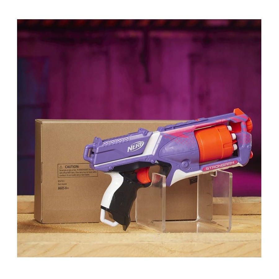 Nerf Elite Strongarm Violet et Rouge et Flechettes