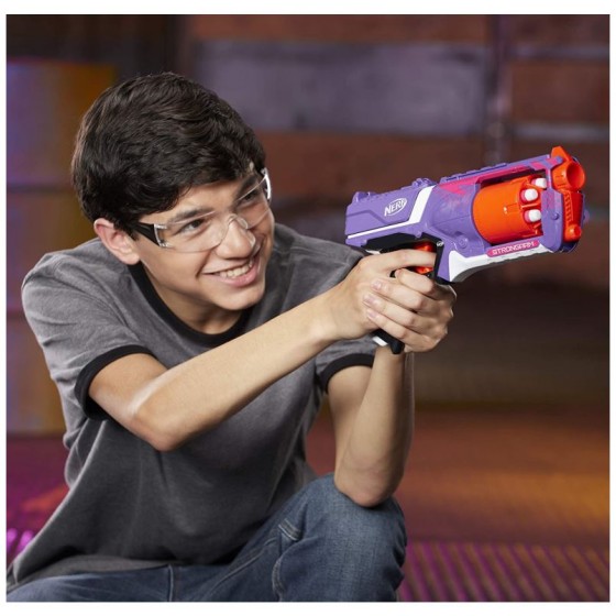 Nerf Elite Strongarm Violet et Rouge et Flechettes