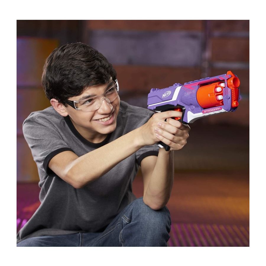 Nerf Elite Strongarm Violet et Rouge et Flechettes