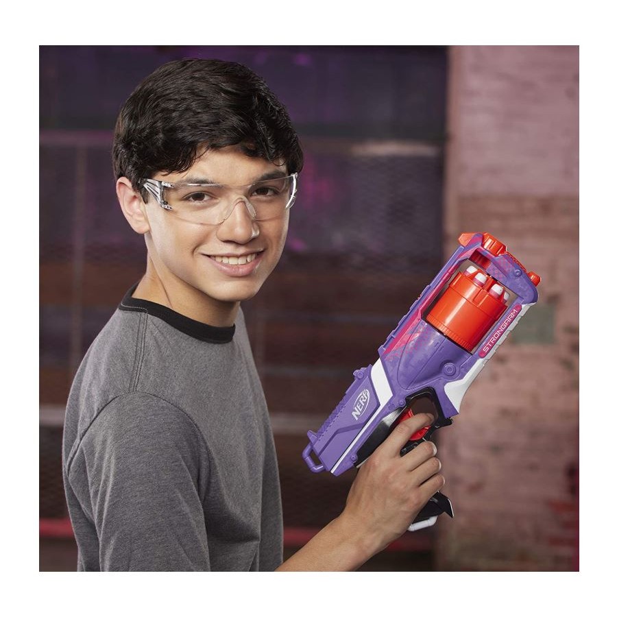 Nerf Elite Strongarm Violet et Rouge et Flechettes