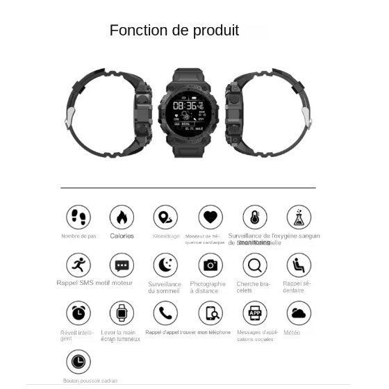 Montre connectée B33 pour hommes, femmes et enfant , fonction avec Android