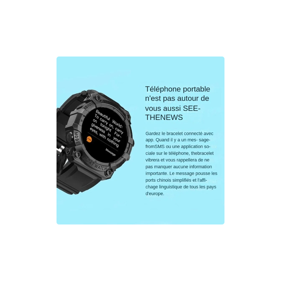 Montre connectée B33 pour hommes, femmes et enfant , fonction avec Android