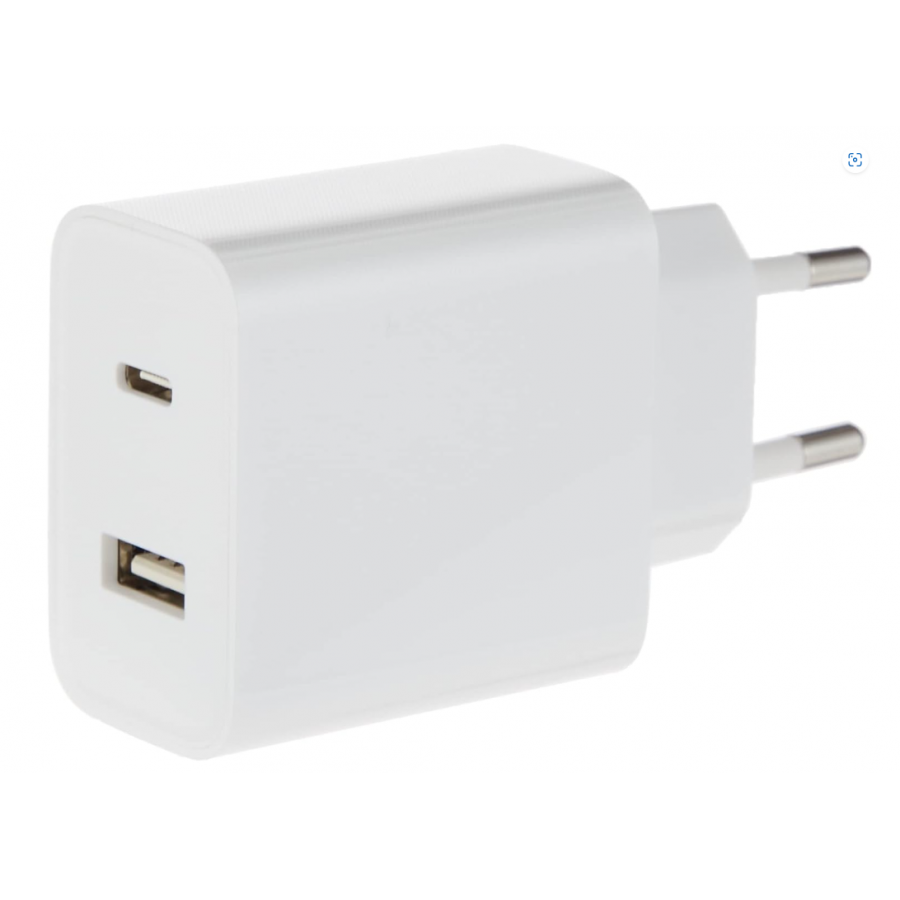 Chargeur secteur Original Xiaomi, USB + USB-C 33W - Blanc