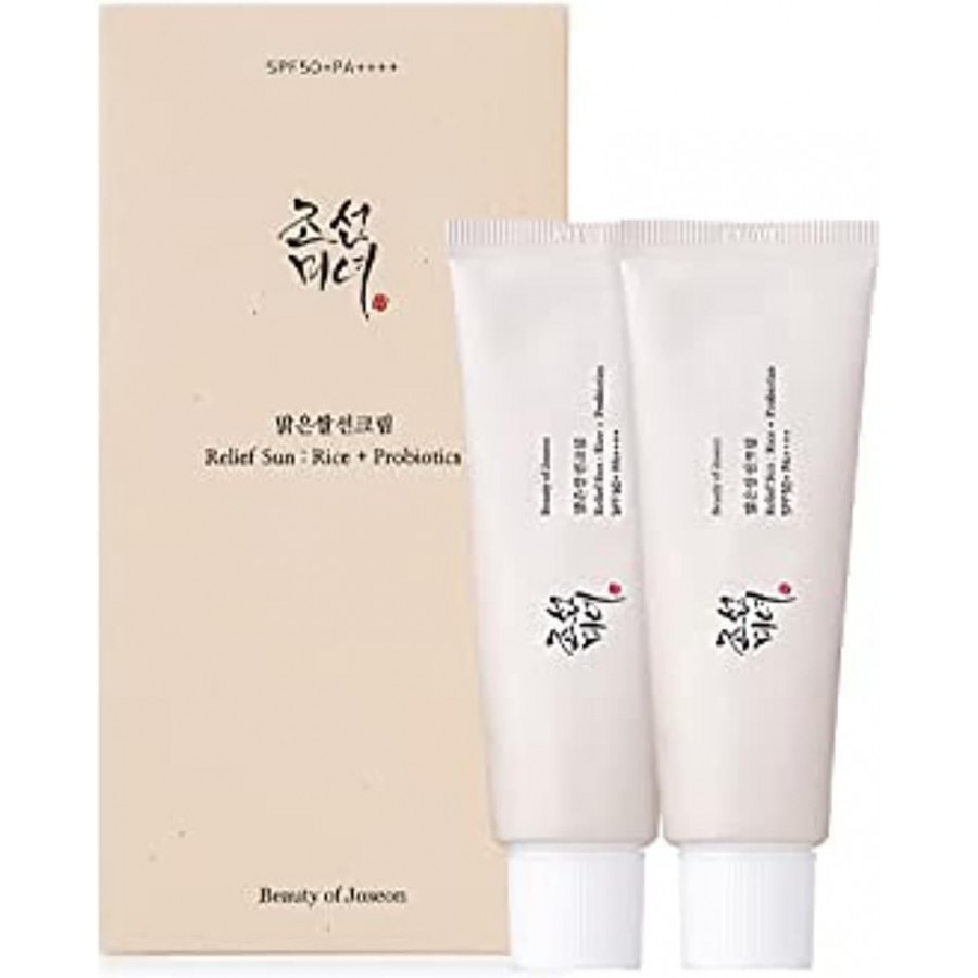 Beauty of Joseon Relief Sun : Riz + Probiotics SPF50+ A++++ pack de 2 Pcs