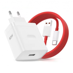Chargeur 80W pour OnePlus SuperVOOC EU chargeur mural rapide pour OnePlus plus Câble Type C câble USB