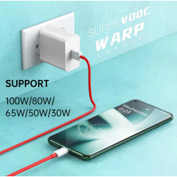 Câble Compatible pour OnePlus 100W - 80W Supervooc USB à USB Type C, Charge rapide pour OnePlus