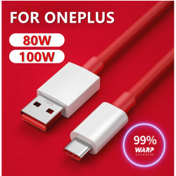 Câble Compatible pour OnePlus 100W - 80W Supervooc USB à USB Type C, Charge rapide pour OnePlus