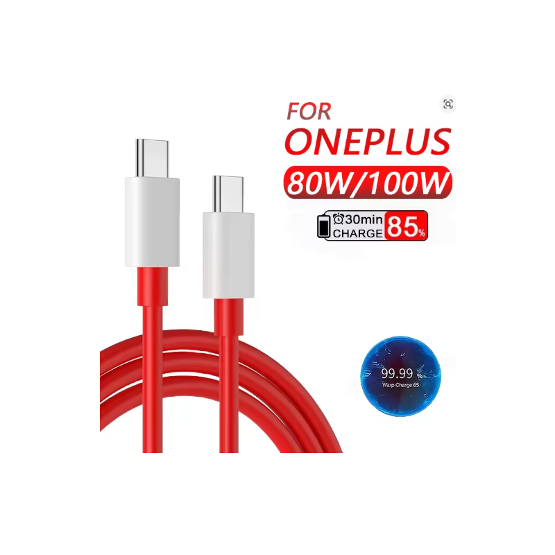 Câble OnePlus 100W - 80W Supervooc USB Type C à USB Type C,  Charge rapide pour OnePlus