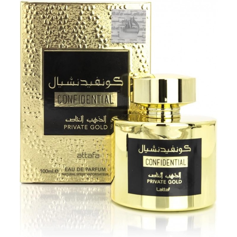 Confidential Private Gold – Eau de Parfum mixtes 100ml  - LATTAFA Confidential Private Gold – Eau de Parfum mixtes 100ml  - LATTAFA