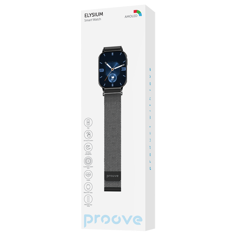 Montre connecté smart watch Elysium Noir glossy - Proove
