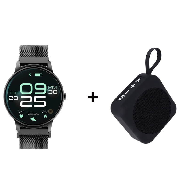 Montre Connectée Forever ForeVive 2 SB-330 Noir avec Enceinte Bluetooth 3W