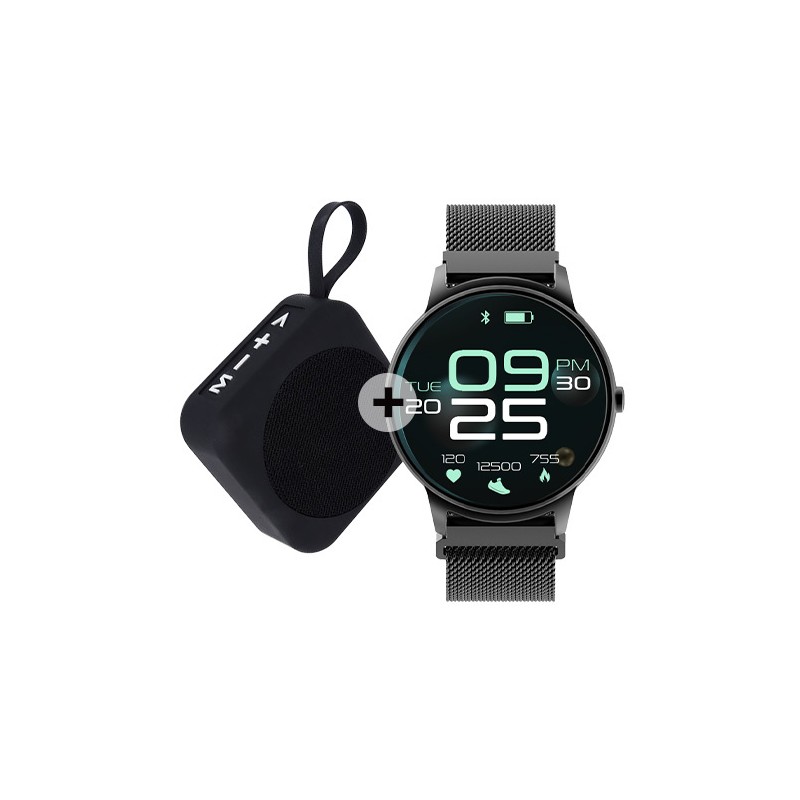 Montre Connectée Forever ForeVive 2 SB-330 Noir avec Enceinte Bluetooth 3W