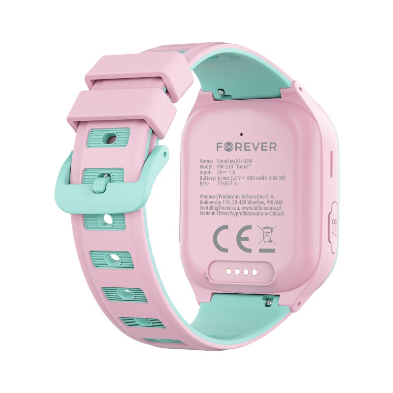 Montre connectée pour enfants, GPS, Wi-Fi et 4G Boost KW-530, Rose - Forever