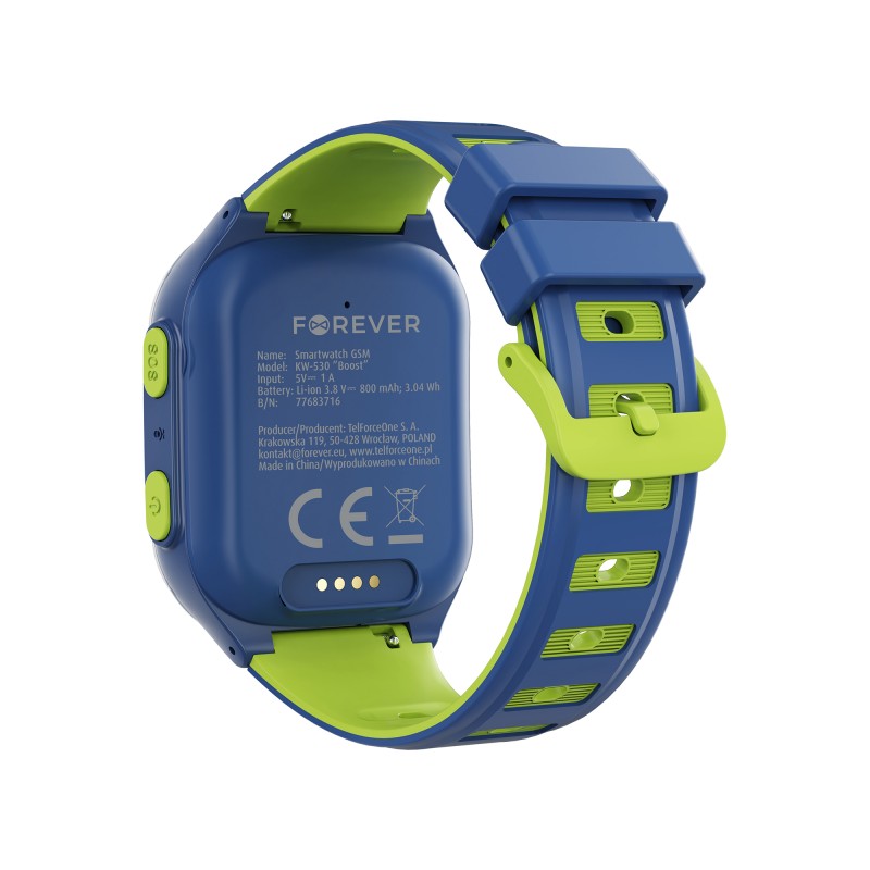 Montre connectée pour enfants, GPS, Wi-Fi et 4G Boost KW-530, Bleu - Forever