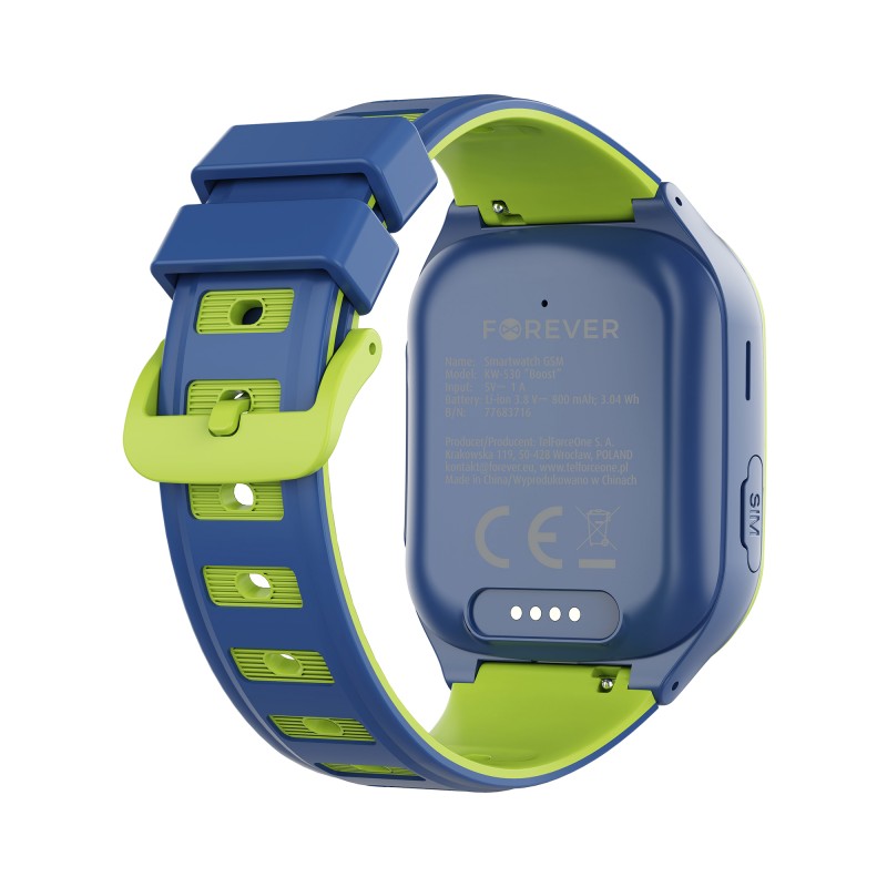 Montre connectée pour enfants, GPS, Wi-Fi et 4G Boost KW-530, Bleu - Forever