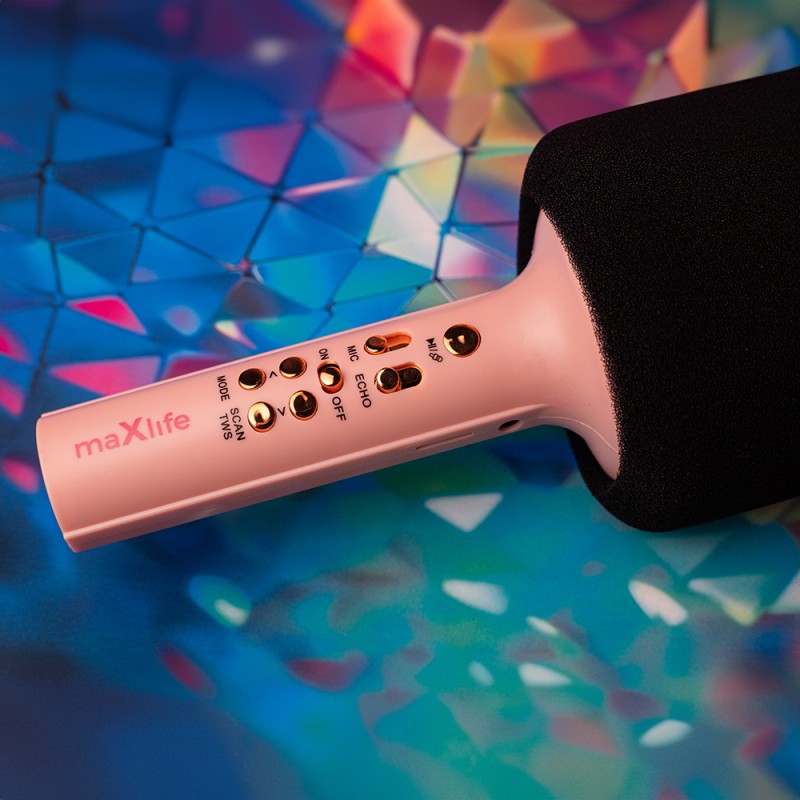 Microphone Bluetooth avec haut-parleur MXBM-600 Rose- Maxlife