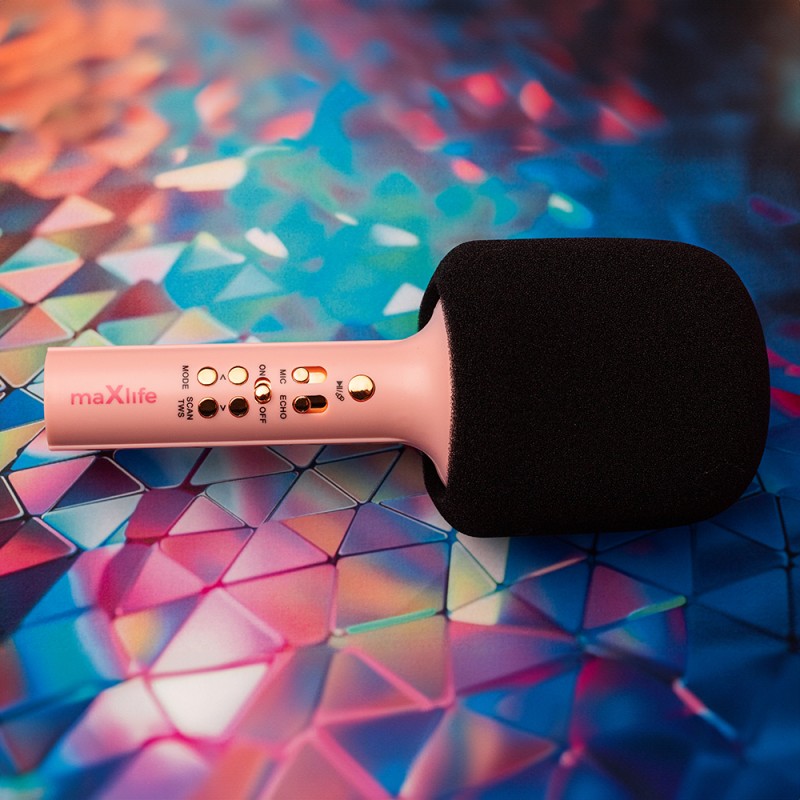 Microphone Bluetooth avec haut-parleur MXBM-600 Rose- Maxlife