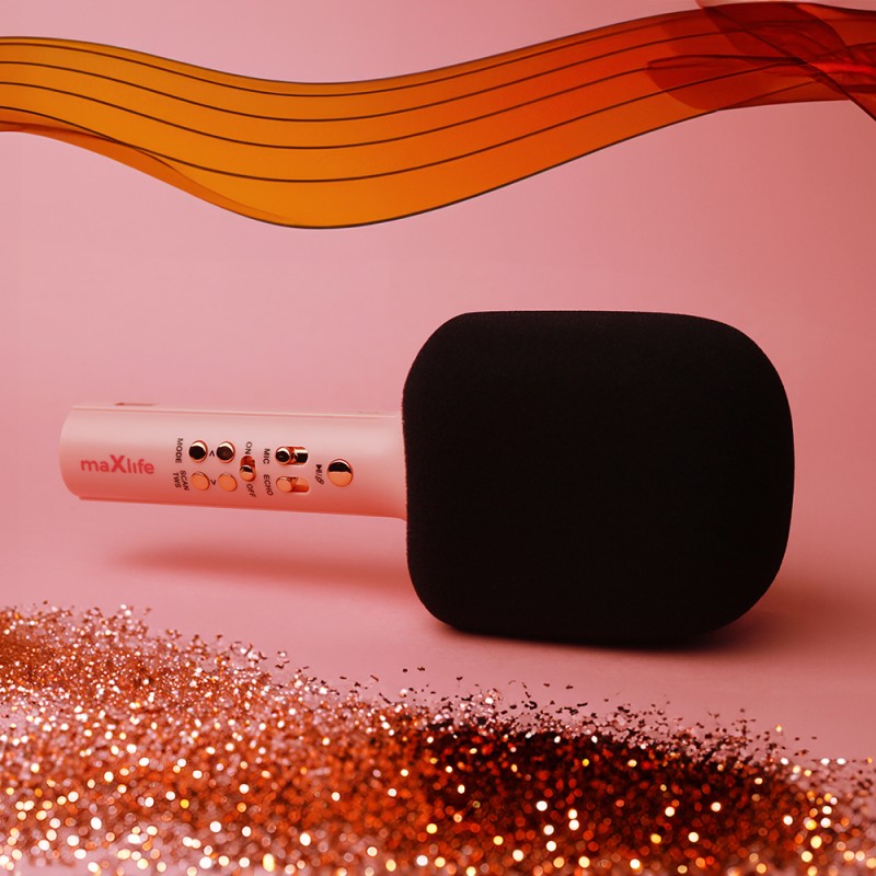 Microphone Bluetooth avec haut-parleur MXBM-600 Rose- Maxlife