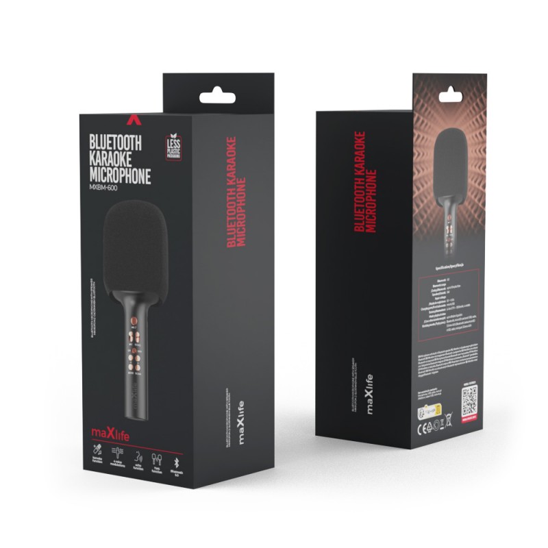 Microphone Bluetooth avec haut-parleur MXBM-600 - Noir- Maxlife
