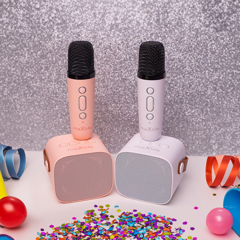 Enceinte karaoké Bluetooth MXKS-100 Blanche - Maxlife