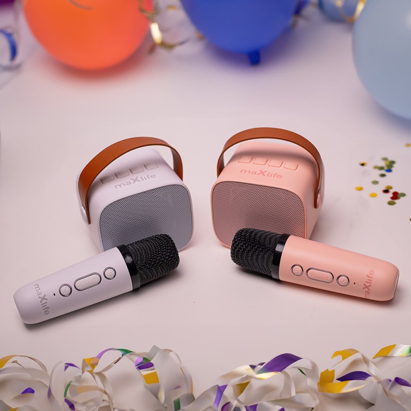 Enceinte karaoké Bluetooth MXKS-100 Blanche - Maxlife