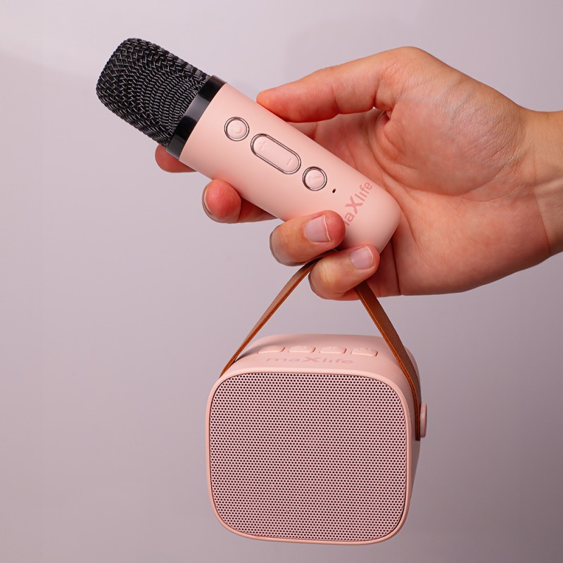 Enceinte karaoké Bluetooth MXKS-100 Rose - Maxlife
