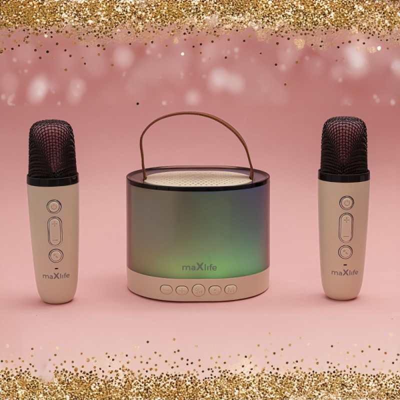 Enceinte karaoké Bluetooth MXKS-200 Rose - Maxlife