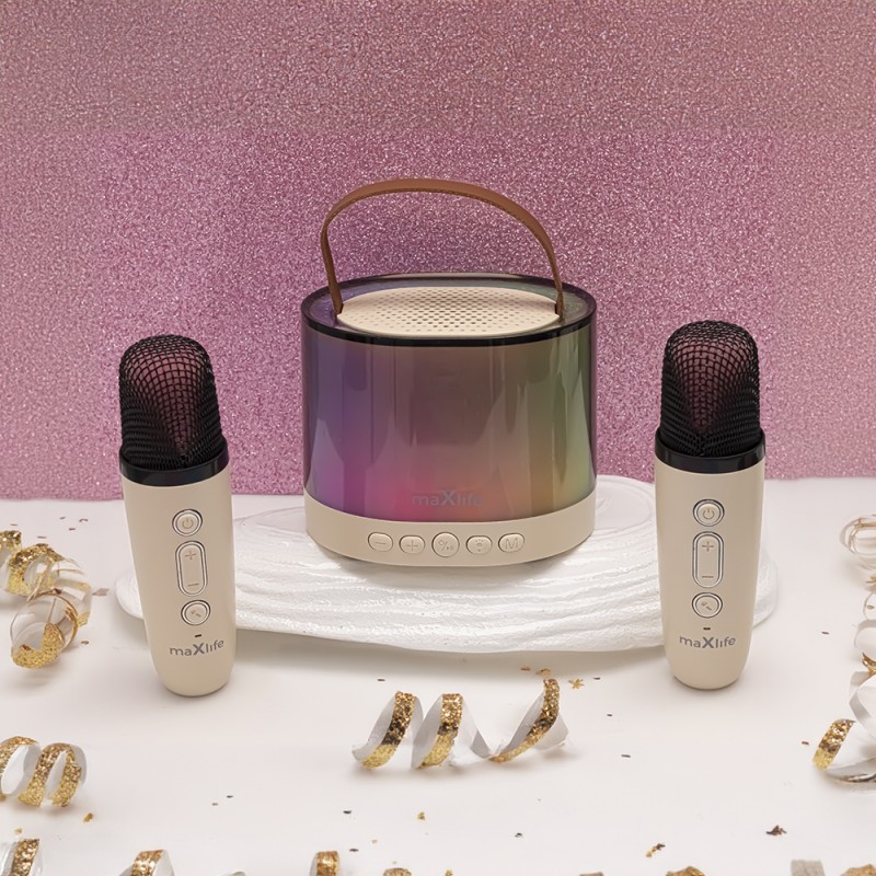 Enceinte karaoké Bluetooth MXKS-200 Rose - Maxlife