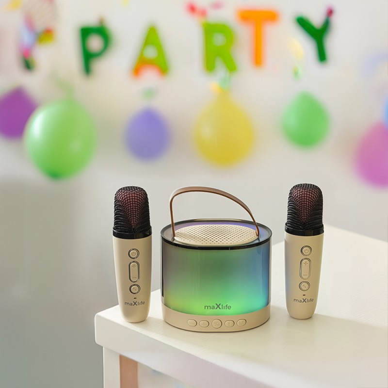 Enceinte karaoké Bluetooth MXKS-200 Blance - Maxlife