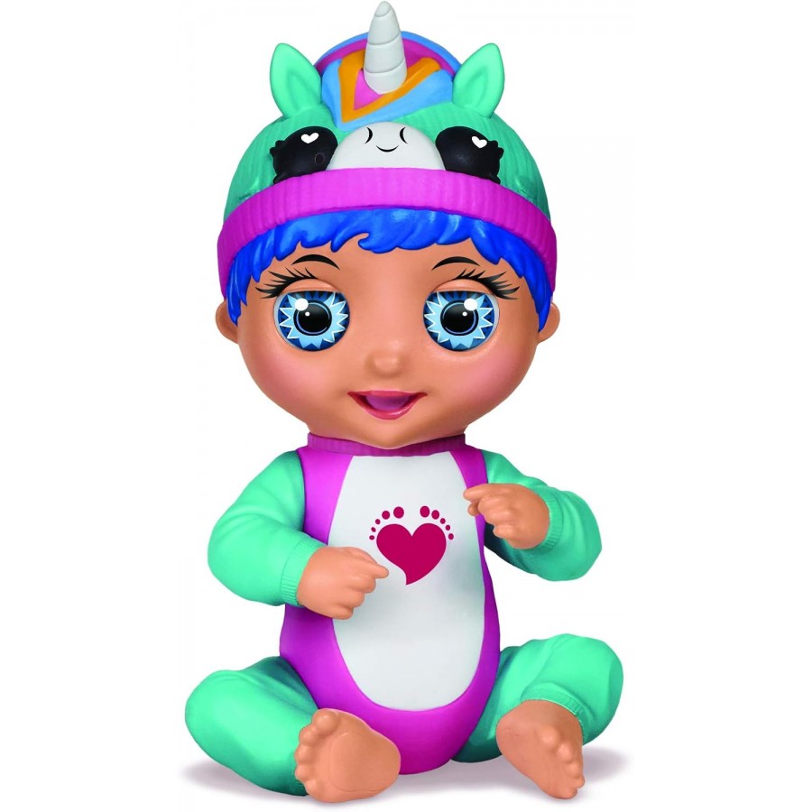 Mini poupée bébé Interactive 14 cm - Luna rit - Licorne Bleue - Parle Allemand