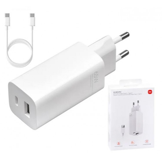 Chargeur XIAOMI Mi 65W GaN Type-A et Type-C