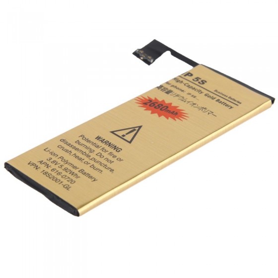 Batterie Gold Haute Capacité 2680mah - iPhone 5S et 5C