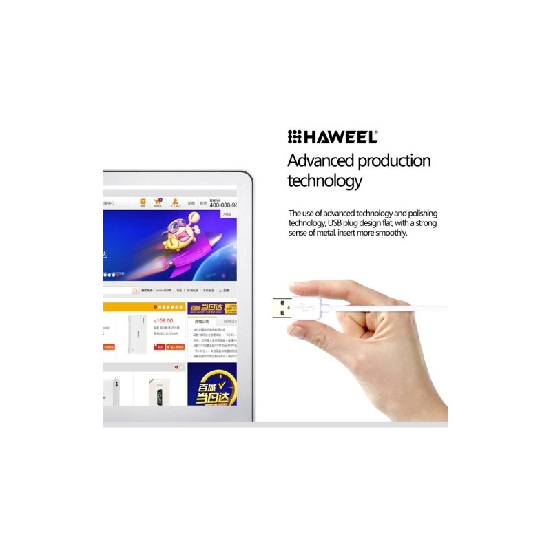 Câble USB à 8 Pins iOS9 1m - iPhone 6S/6 Plus/5/S/C Blanc