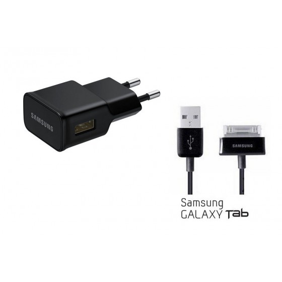 Samsung Chargeur secteur USB + câble P30 pour Galaxy Tab (BULK)