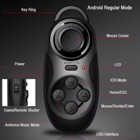 Lunettes casque réalité virtuelle 3D VR BOX Gamepad télécommande iPhone Samsung