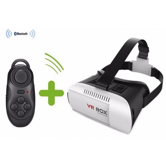 Lunettes casque réalité virtuelle 3D VR BOX Gamepad télécommande iPhone Samsung