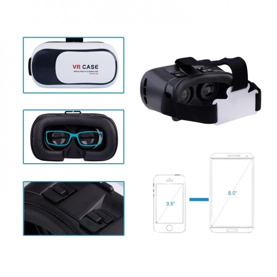 Accessoire pour téléphone mobile GENERIQUE Casque vr 5. 0 pour "iphone  12 pro max" realite virtuelle lunette jeux 3d reglable (blanc)