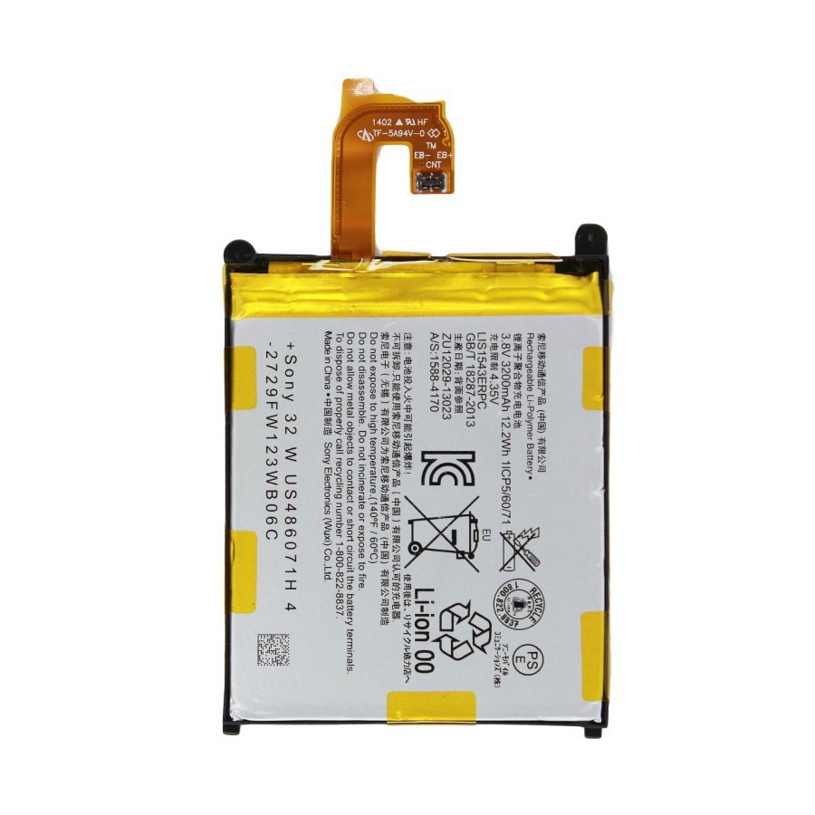 Batterie pour Sony Xperia Z2 capacité 3200 mAh, Réf LIS1543ERPC3