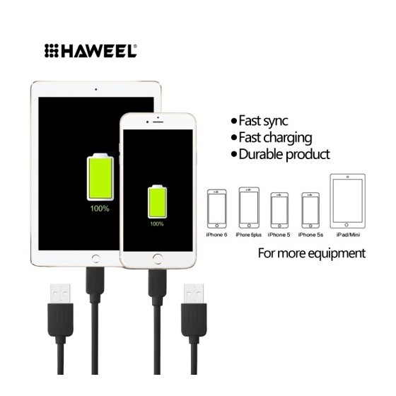 Câble Lightning USB iOS9 1m - iPhone 5/5S/5C, 6/6S, 6 Plus/6S PLus 