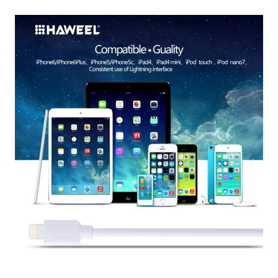 Câble Lightning USB iOS9 1m - iPhone 5/5S/5C, 6/6S, 6 Plus/6S PLus 