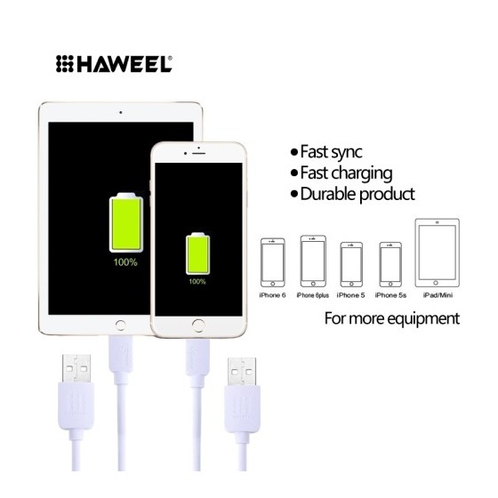 Câble Lightning USB iOS9 1m - iPhone 5/5S/5C, 6/6S, 6 Plus/6S PLus 
