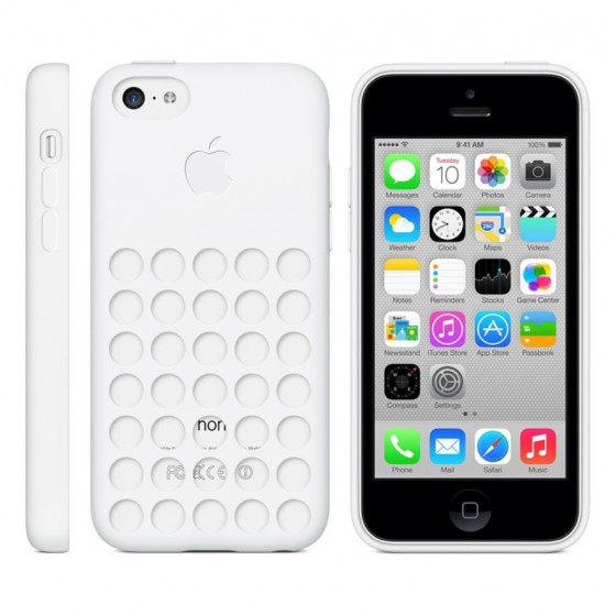 Coque en Silicone Apple MF039ZM/A pour iPhone 5C - Blanc