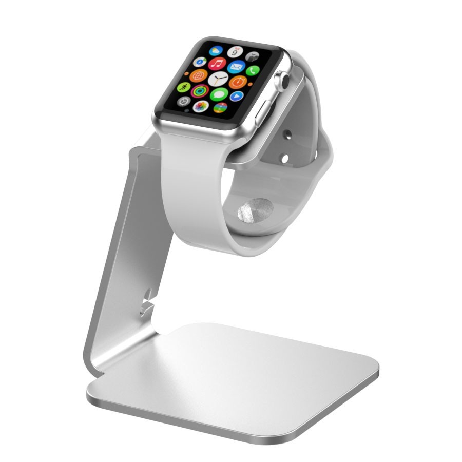 Support de bureau MiTagg NuStand en Allu Claire pour Apple Watch