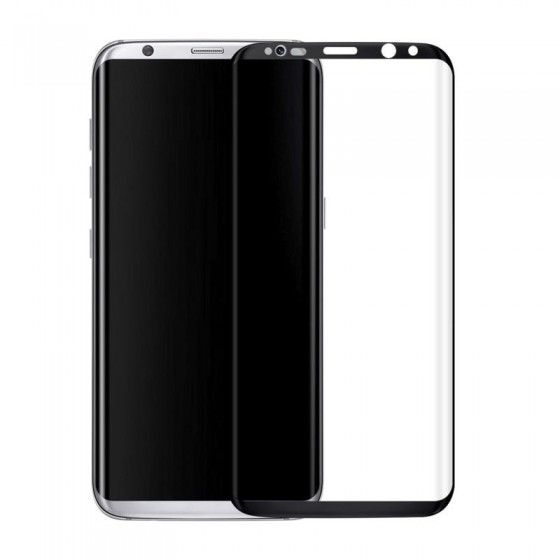 Film verre trempé 0.3mm 9H surface 3D à bords incurvés Samsung Galaxy S8 - Noir
