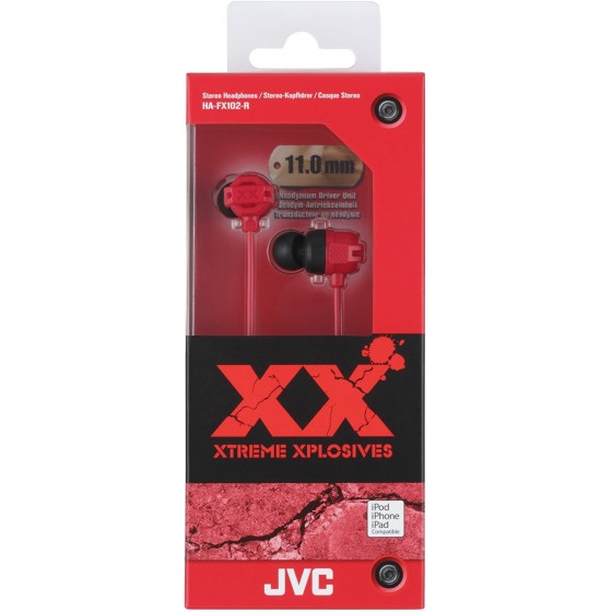 JVC Ecouteur Stéréo HA-FX102-R Rouge