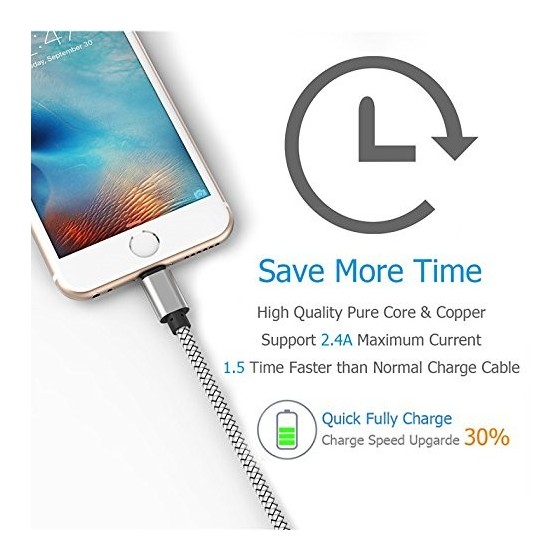 Câble USB Lightning 3m tressé incassable pour iPhone et iPad – Allu